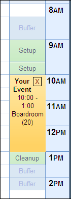 Your new event appears on the calendar